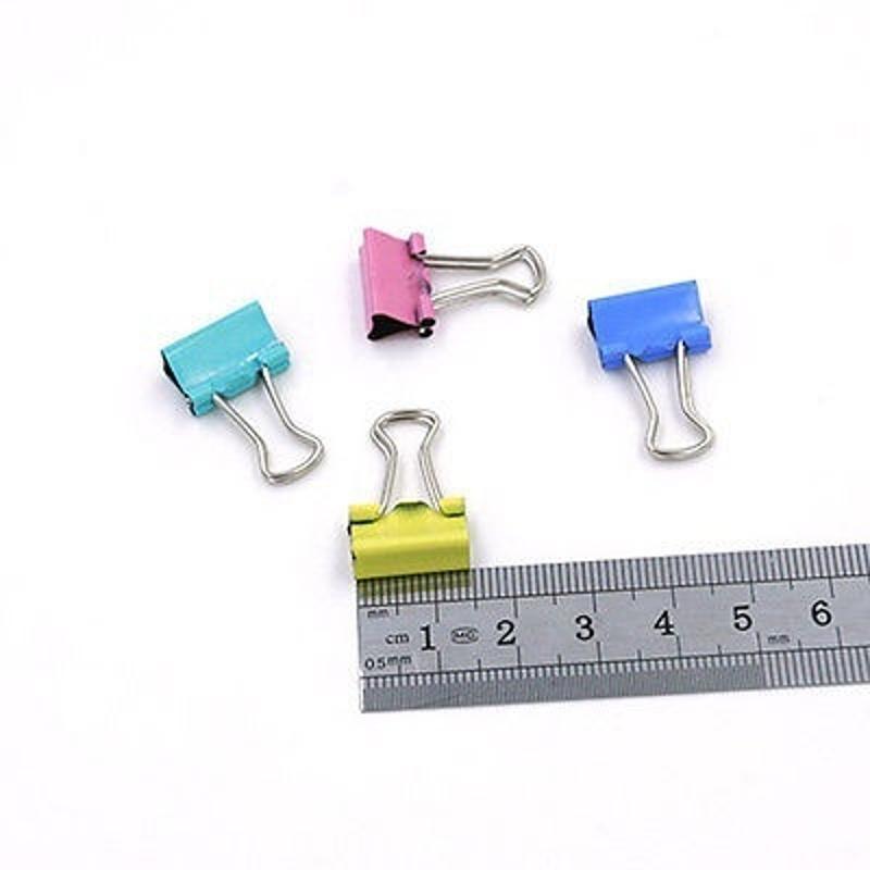 Useful 20X Black Metal Binder Clips 15mm Notes Letter Paper Clip Office Supplies Binding Securing Clip Prod Education Supplies
