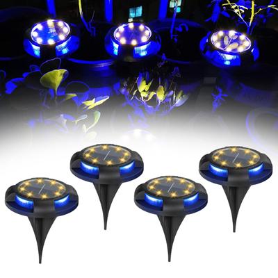 Pacote com 48 Luzes de Disco Solares para Exterior Jardim Luz Solar Subterrânea Luz de Deck Holofote Lâmpada LED Embutida Decoração de Jardim