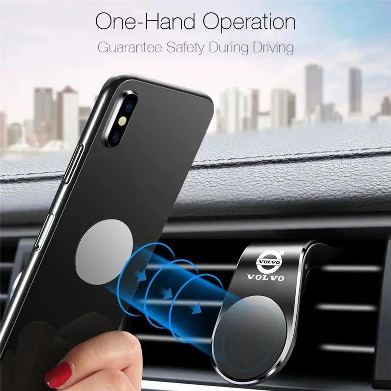vzsnc3 Car Mobile Metal Magnetic Car Phone Holder For Volvo XC90 V90 V60 XC60 V40 S80 S60 S90 C40 XC40 V70 XC70 C30 C70 EX90 Rdesign