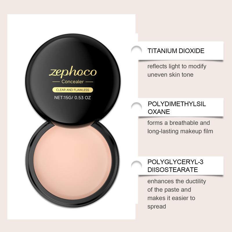 Light Skin Concealer Palette Natural Coverage for Blemishes & Pores, Hydrating, Crease-Proof,Blends Easily