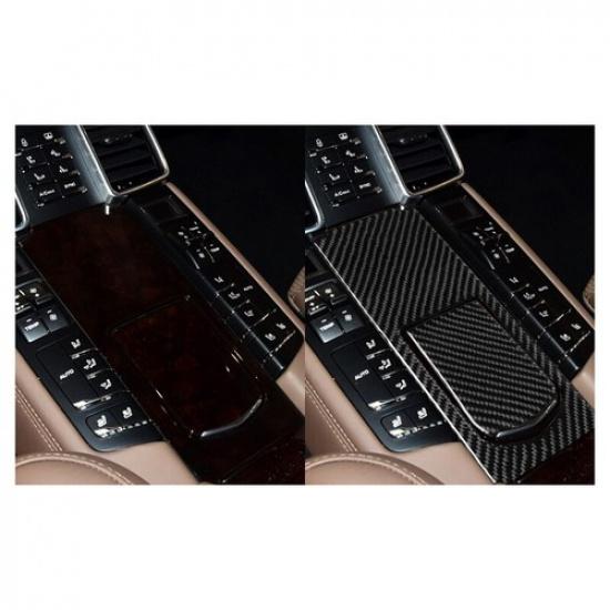2pc Carbon Fiber Rear Seat Media Panel Sticker Trim For Porsche Panamera 2010-16