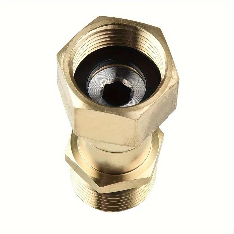 360°Swivel Joint-Anti-Tangle Pressure Washer Hose Connector Manual Power Source Solid Brass M22-14Mm Male To M22 Female Rotation