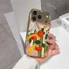 Lucky Start Phone Case For iPhone 17 16 15 14 13 12 11 Pro Max 16E Gold Electroplated Glass Shell  Citrus Picnic Cover