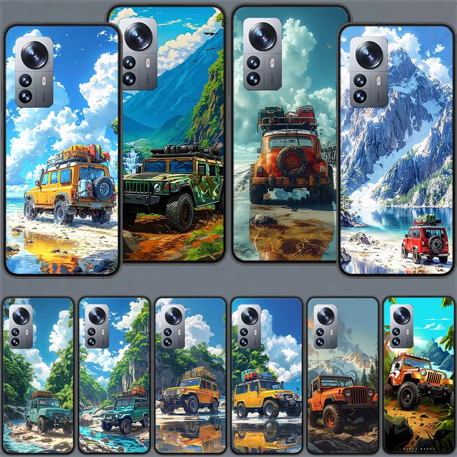 Offroad-Fahrzeug Tourismus Landschaft Handyhülle Für Xiaomi Poco X7 X6 M8 M7 M6 M4 M3 X4 Pro F7 Ultra M5S Mi 14 14T 15 15T 12T 10T Pr