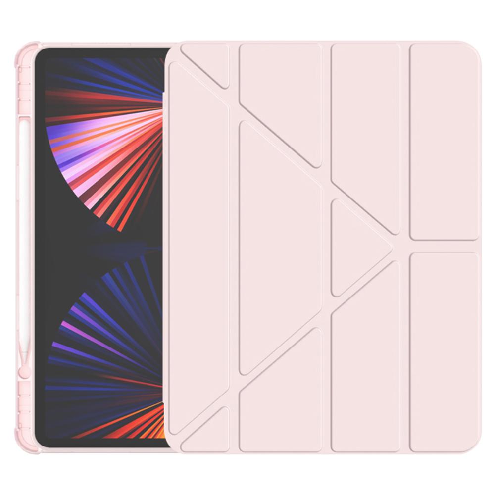 

For iPad Pro 11 (2024) Case Origami Stand PU Leather+TPU Tablet Cover with Pen Slot E
