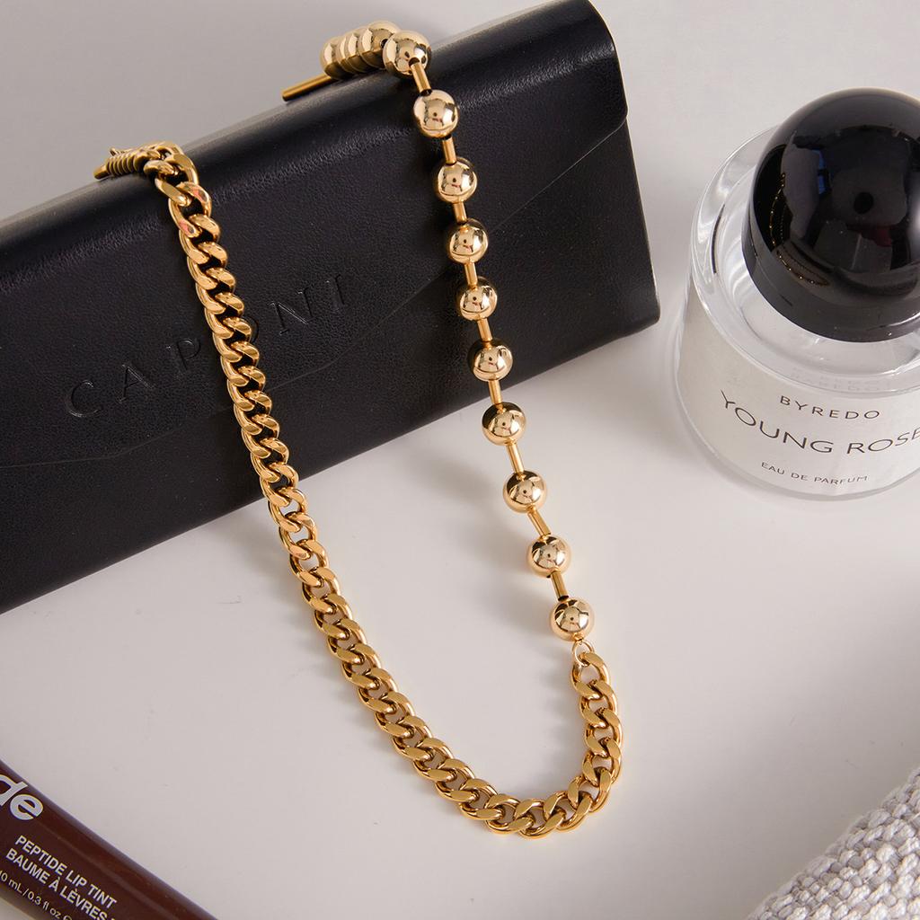 Gold stainless steel necklace ins electroplated first European and American clavicle chain Titanium steel neck chain