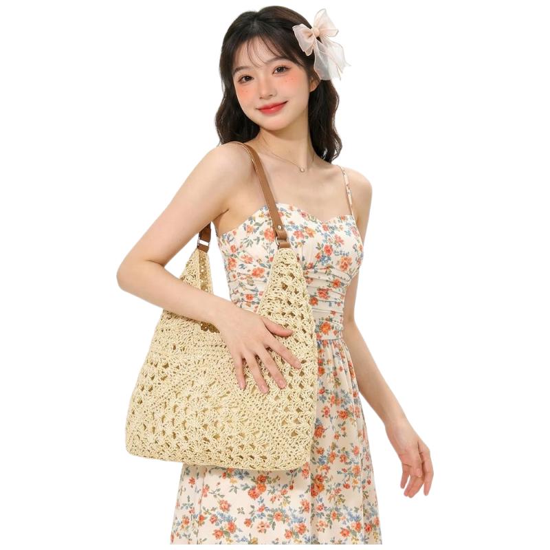 Sweet Holiday Straw Woven Shoulder Bag