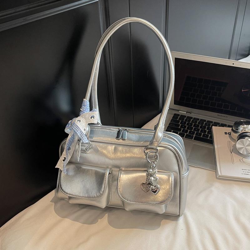 

2025 Women s Fashion Bow Handbag - Luxury, Versatile & Lightweight Shoulder Bag срібний