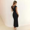 European-Style Spring Fashion Lace Patchwork Backless Sleeveless Long Dress
