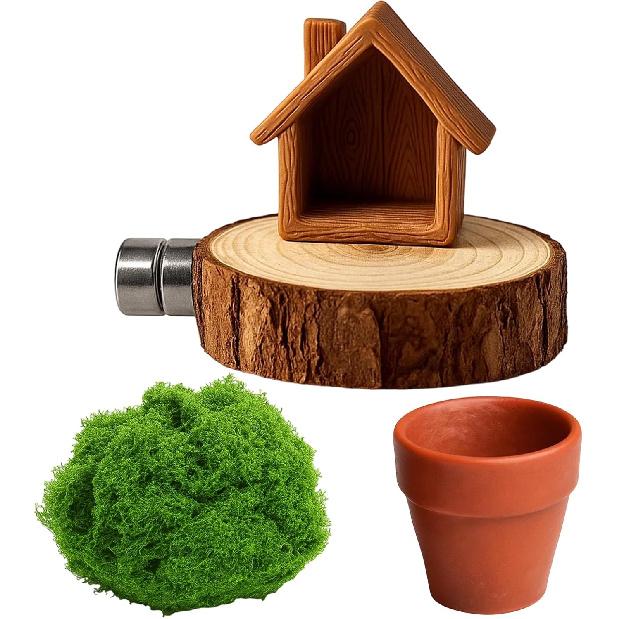 Jumping Spider Enclosure Accessories, Resin and Wooden Spider Habitat, Unique Design for Jumping Spider Enclosure, Perfect for Spider Lovers