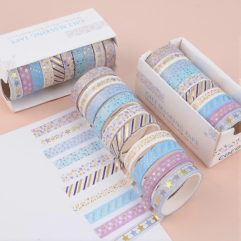 Washi Decorative Adhesive Tape | Foil School Journal Supplies - 10rolls Washi Tape -