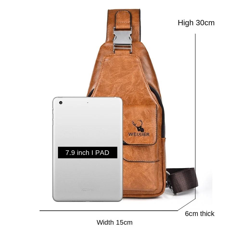 Hot Men's Bag Fashion Messenger Bags Large Capacity Luxury Designer Chest Bags Retro Single Shoulder Crossbody Backpacks