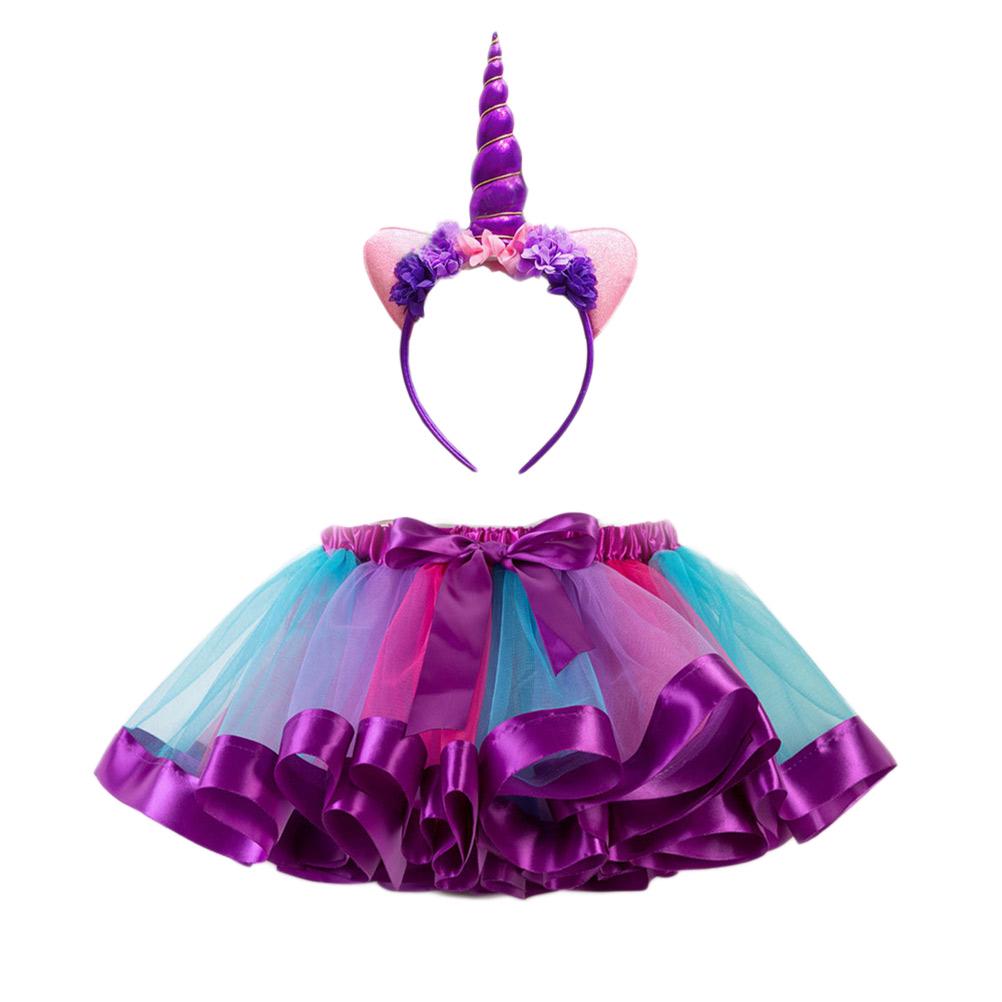Newborn Infant Pettiskirt Set Skirt Headband Tutu Rainbow Bubble Skirt Photography Prop for Girls Baby Photography Accessories