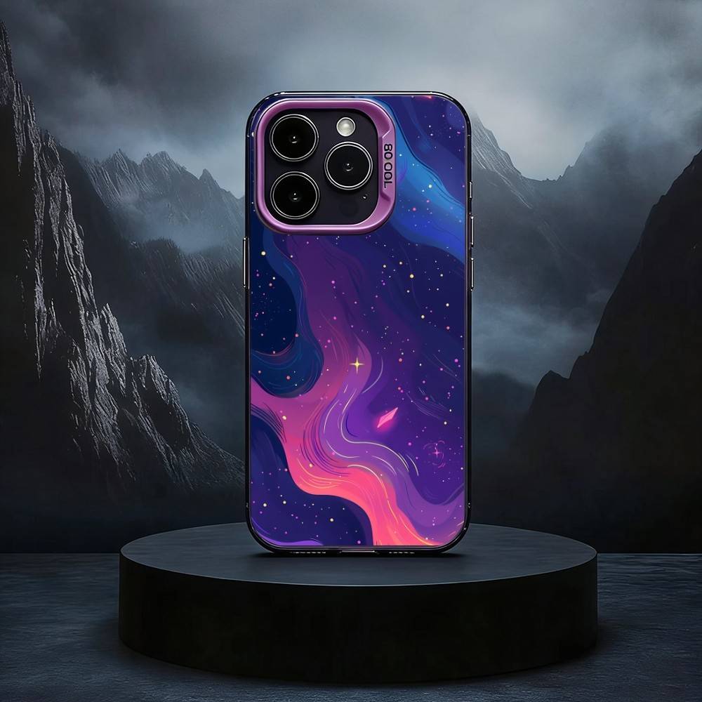 S-Space For Galaxy Art Black Candy Silver Phone Case Phone Case For iPhone17,16,15,14,13,12,11 Plus,Pro Max