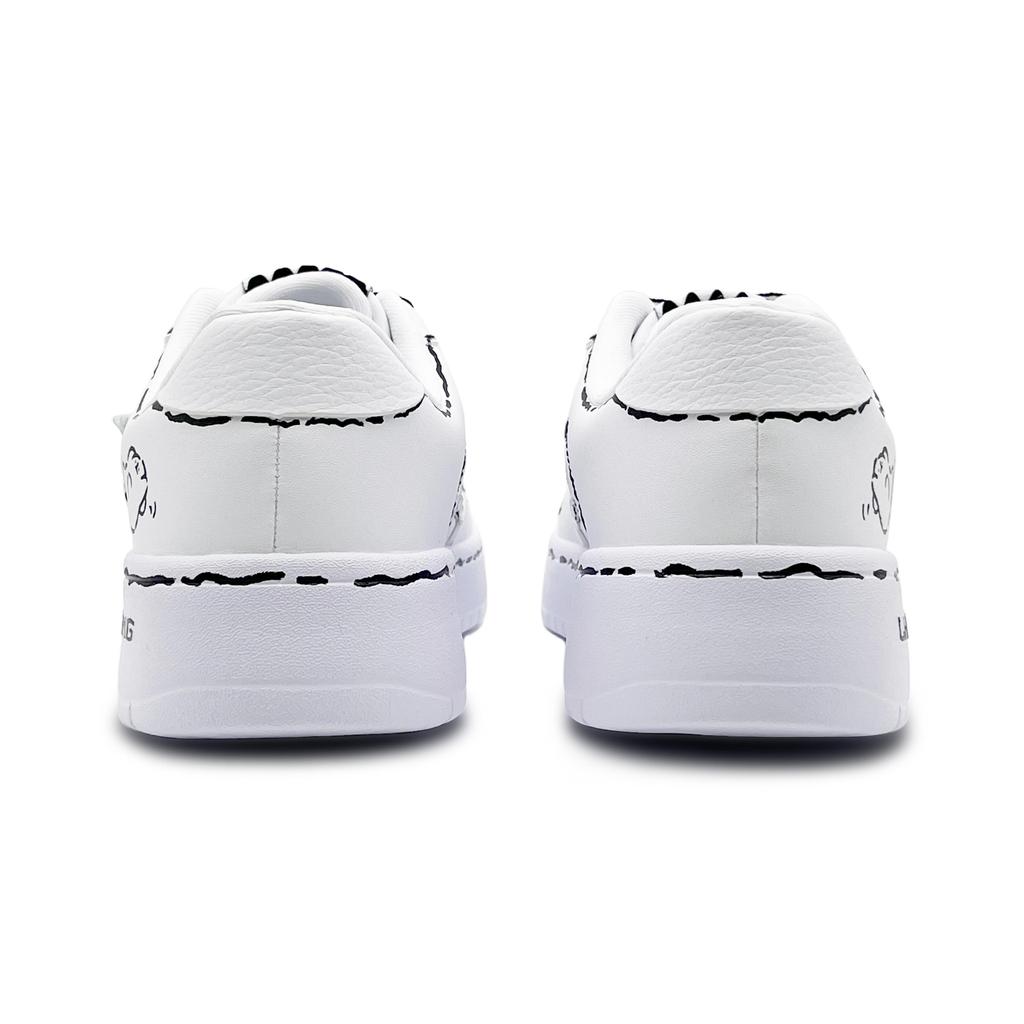 Li Ning Sports Life Kollektion Abriebfest Rutschfest Niedrig geschnittene Skateboard-Schuhe Damen Weiß Schwarz AGCS420-6(Team131-)