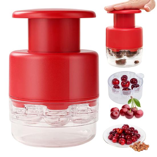 7-Hole Cherry Pitter Baking Fruit Pit Remover for Cherries Plums Fruit Pitting Tool for Kitchen Baking