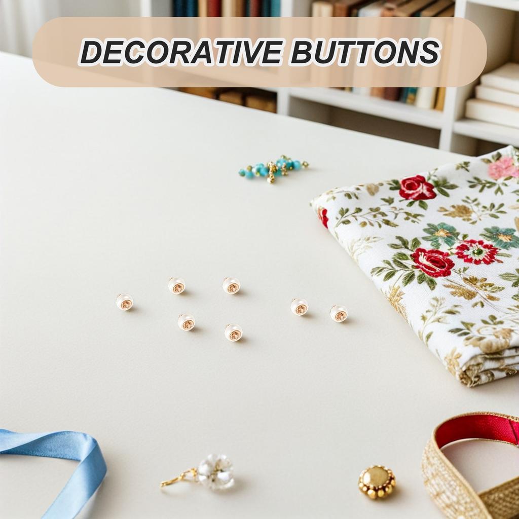 10Pcs Pearl Bow Buttons Decorative Sewing Buttons Rhinestone Round Craft Embellishments Detachable for Shirts Cardigans Wedding