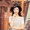 European and American Xiaoxiangfeng Personalized Beads Pearl Big Eaves Wool Top Hat Outdoor Sun Hat Children's Autumn Casual Jazz Hat