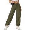 Women's Wide-leg, High-waisted, Multi-pocket, Loose-fitting Straight-leg Cargo Trousers