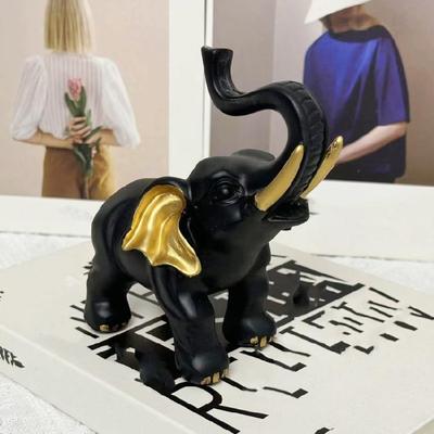 Aufwendige Elefantenstatue Kunstharzstück Verschönert Bücherregal Schreibtischdekorationen
