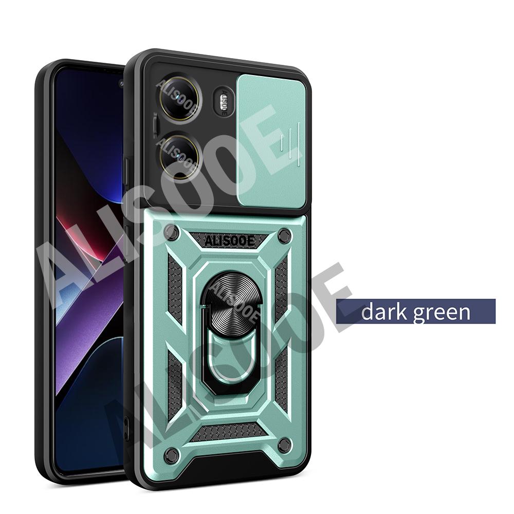 Schiebe-Kamera-Schutzhülle für POCO X7 Pro 5G Hülle Drehbarer Ringständer Schutz Rückseite für Xiaomi POCO X7 Pro Stoßfeste Hülle