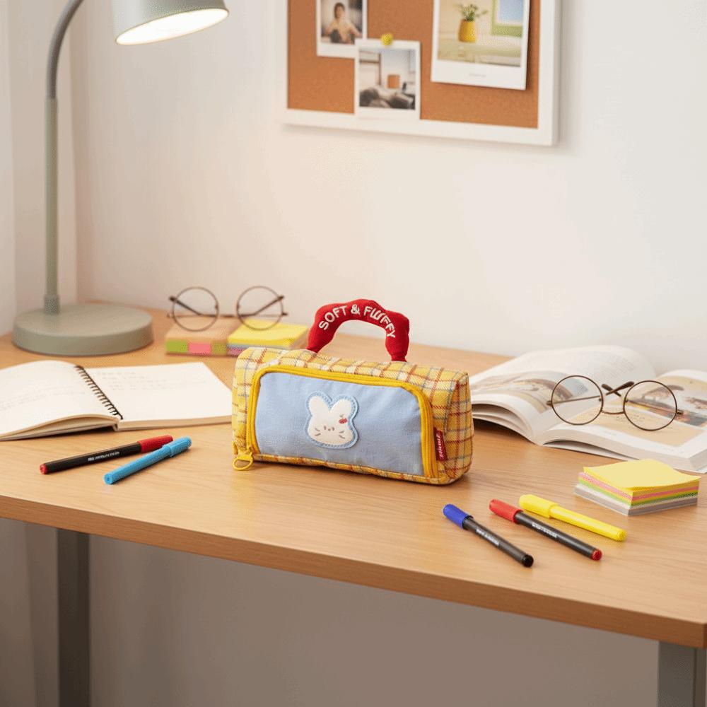 Color Block Pattern Student Stationery Box Creative Design Pencil Case Kids Gifts