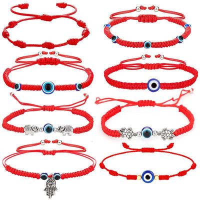 Rotes Seil Handgemachtes Böses Auge Partnerarmband für Männer und Frauen
