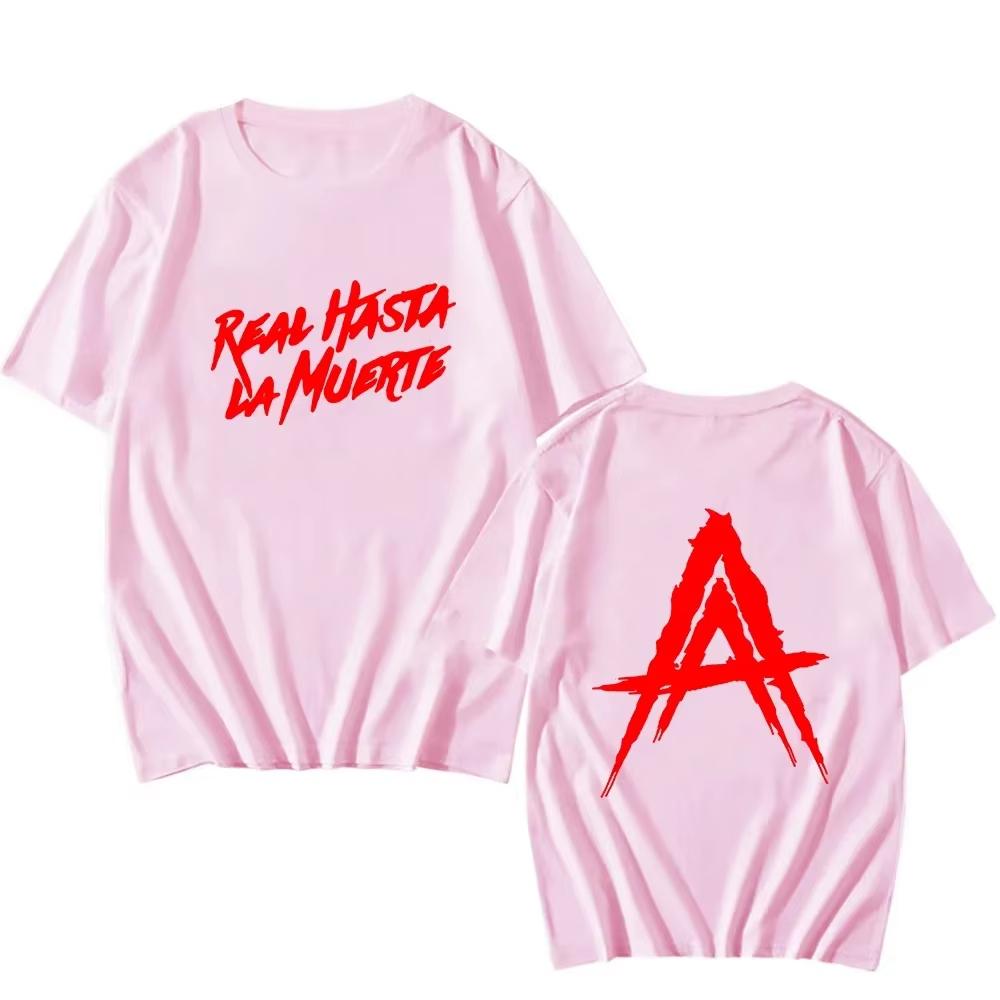 Hip Hop Streetwear Anuel AA Real Hasta la Muerte Grafik T-Shirts Für MännerFrauen Mode Rapper Frühling Sommer Kurzärmeliges Oberteil