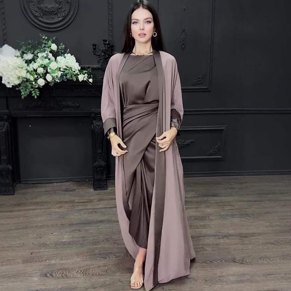 2025 Autumn Loose Casual Long Coat Dress Set for Elegant Comfort
