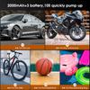 Carsun Kabellose Smart Pump, wiederaufladbare Auto-Luftpumpe mit LED-Lampe für Auto, Motorrad, Fahrrad, Reifenball, kabellose Mini-Auto-Reifenpumpe mit 150 PSI
