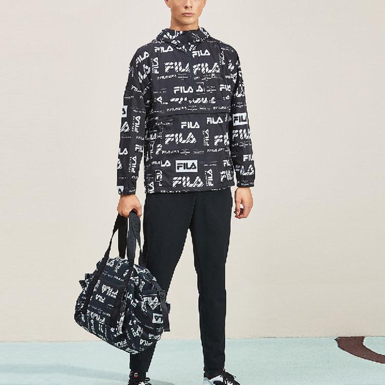 Fila Logo Full Print Hooded Loose Jacket Men Jacket Black F11M934708F-PT