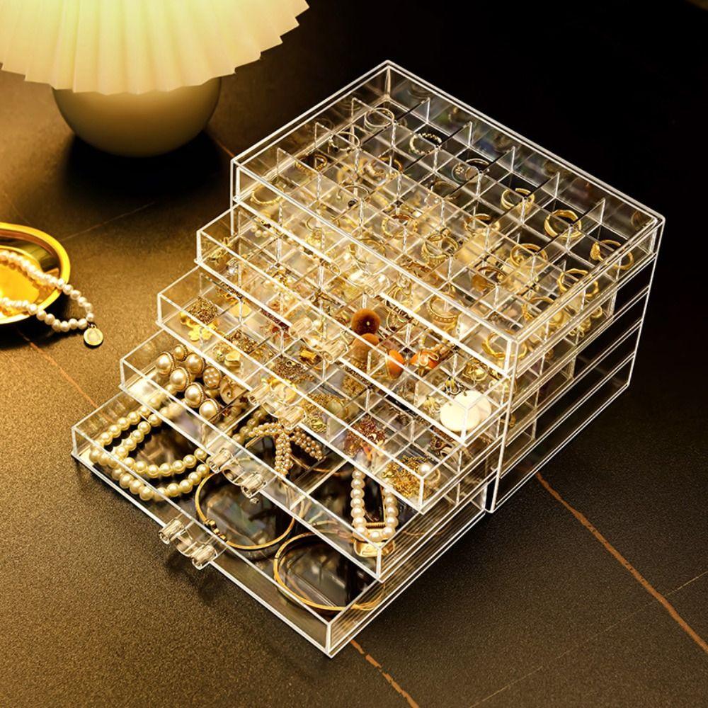 Acrylic Jewelry Storage Box Drawer Style Jewelry Sorting Box Jewelry Transparent Box Bathroom