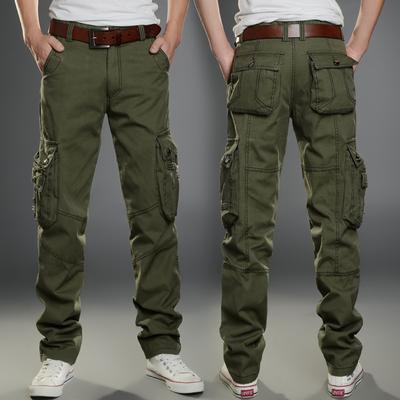 High Quality  Casual Pants Men Al Joggers Loose Cargo Pants Multi-Pocket Fashions Black  Trousers Work Wear