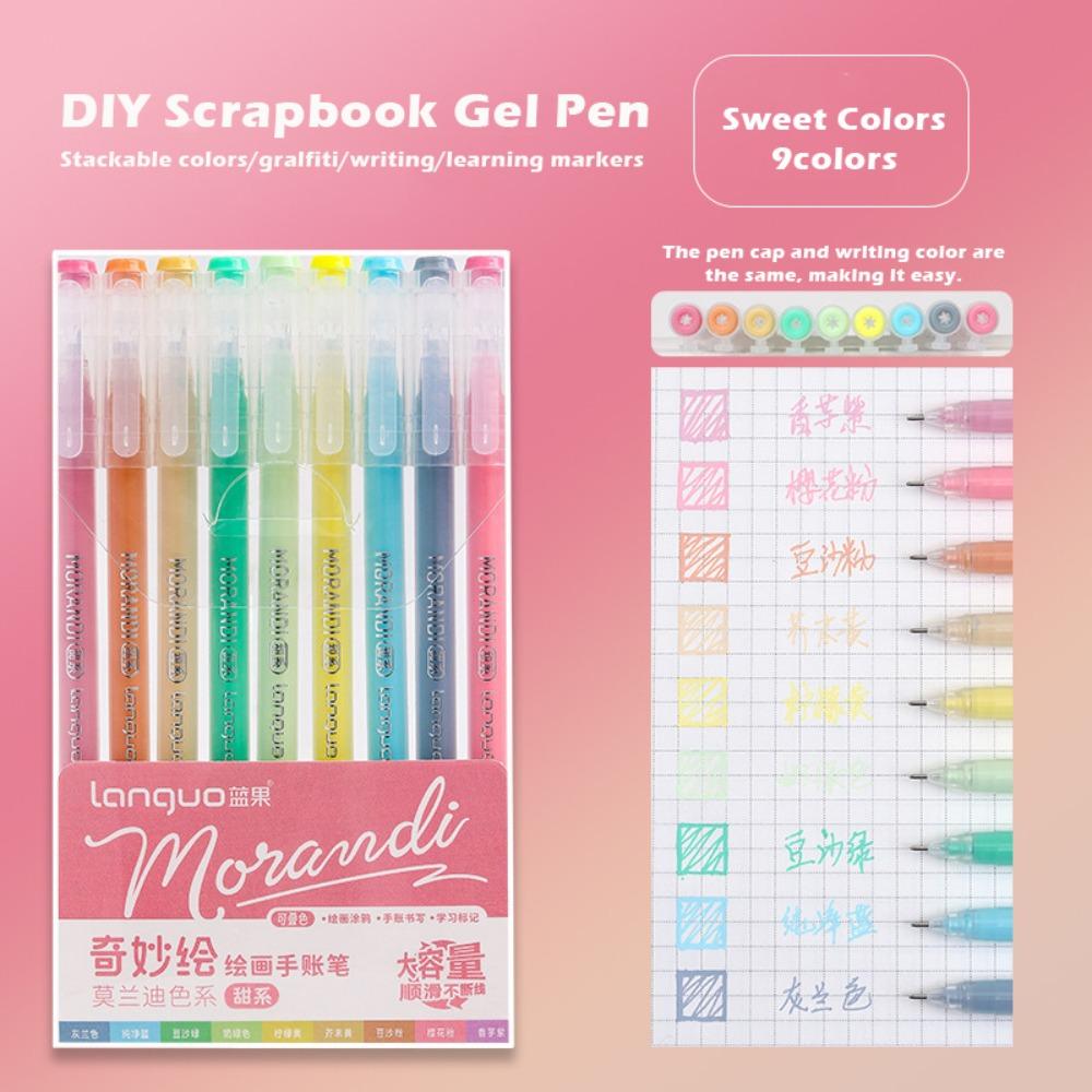 9pcs Art Painting Graffiti Art Markers Large Capacity Highlighter Pen Color Gel Pen  Gift