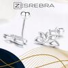 Earrings With Cubic Zirconia S925 Lotus Flower Stud Zirconia Crystals