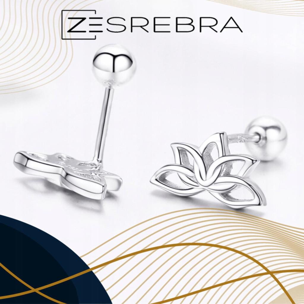 Earrings With Cubic Zirconia S925 Lotus Flower Stud Zirconia Crystals