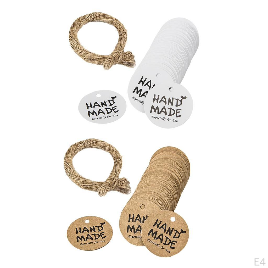100 Paper Tags Wedding Party Favor Label Price Tag-(Handmade)