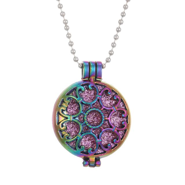 2pcs New Colorful Aromatherapy Necklace Vintage Flower Butterfly Tree Owl Essential Oil Diffuser Necklace Perfume Lockets Pendants