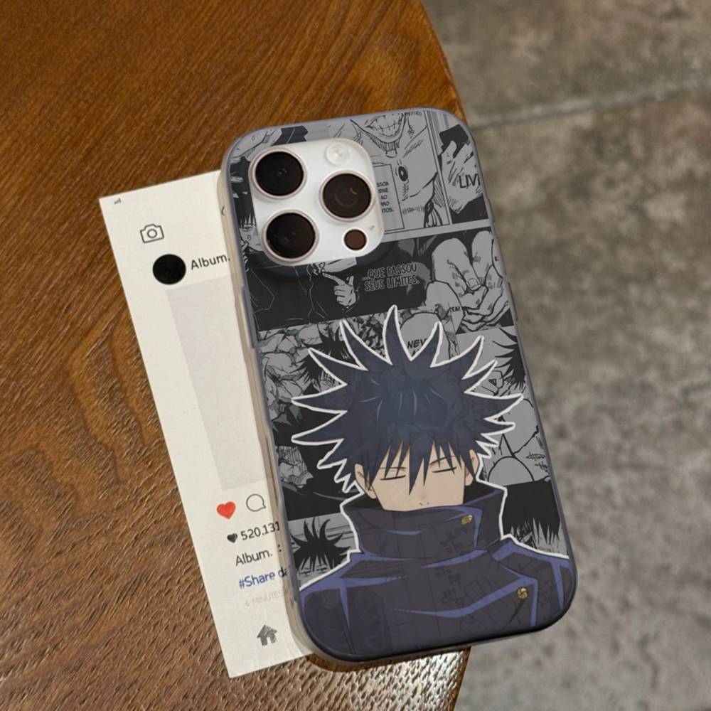 Anime F-Fushiguro M-Megumi Phone Case For IPhone 16 15 17 Pro 11 12 13 14 Pro Max Plus Soft Ripple Silicone Cover Shell