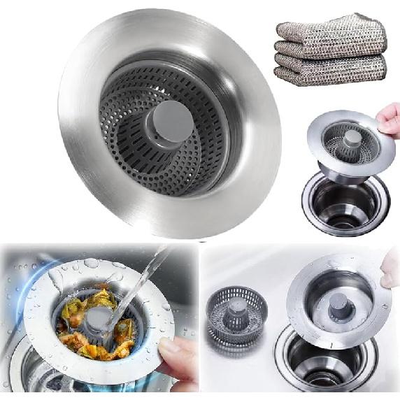Peshoriadm Sink Strainer, Peshoriadm Sink Drain, Indicativet Sink Strainer, 2024 New Upgraded Sink Bounce Core Drain Strainer, Kitchen Sink Drain