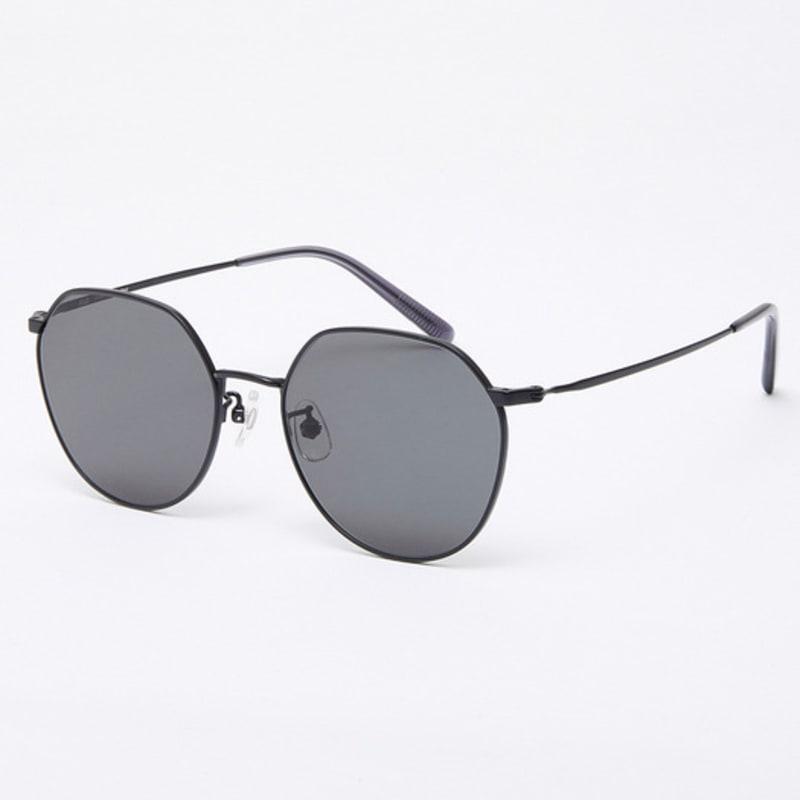 Aloeyewear [Air Titanium] AL2501 0909M Air Titanium Panto Black Sunglasses