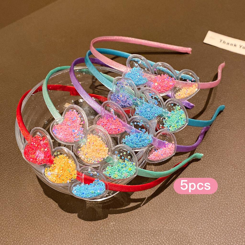 5 Color Random Heart-shaped Flow Sofa Hoops with Sweet and Cute Hair Accessories Suitable for Daily Use