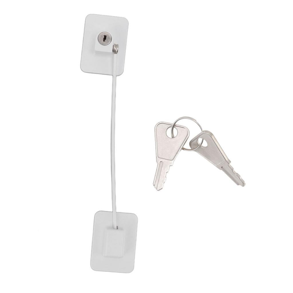 Refrigerator Lock White Childproof Freezer Lock Child Safety Cabinet Drawer Lock with 2 Keys
