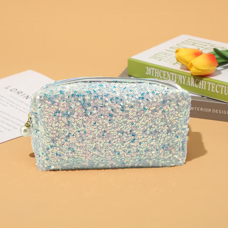 

Sequin Modern Shiny Cosmetic Bag With Large Capacity And Sleek Appearance Portable Makeup Organizer Storage StyleA