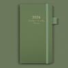 2026 Pocket Planner with Elastic Strap Pen Loop Ribbon Bookmark Weekly Monthly Academic Planner 12 Months Schedule Management Hardcover Notebook
