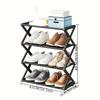 4-Tier Shoe Rack, Multi-Layer Shoe and Book Shelf, High Load-Bearing and Space-Saving Design. Saves Space, Easy To Assemble, Durable Construction