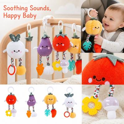 Baby Bedside Mobile with Plush Rattles and Soothing Hanging Toys for Car, Bed, Stroller