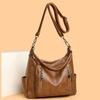Soft leather retro fashionable messenger bag women's large-capacity simple commuter portable mother bag niche versatile shoulder bag