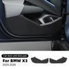 Car Front Door Anti-Kick Pad Sticker for BMW X3 G45 2025 2026 Interior Protection PU Leather