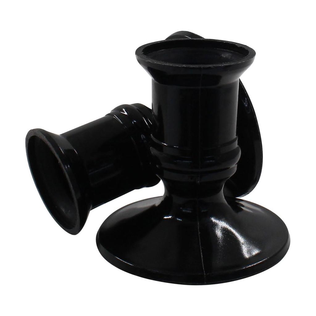 Set of 12 Black Plastic Pillar Candle Holders Flameless LED Candle Stand Candlestick for Holiday Party and Event Decors